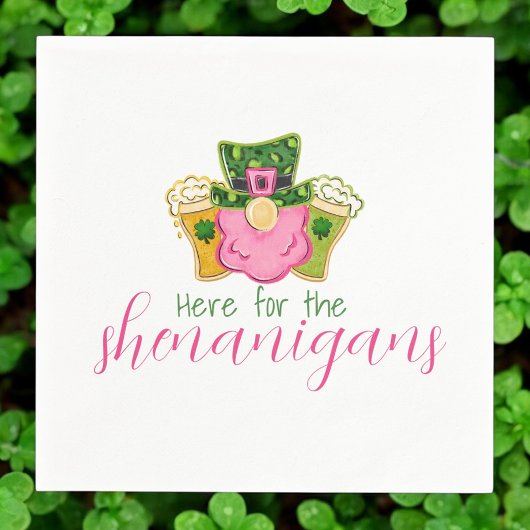 Hier für die Shenanigans St Patricks Pink Serviette