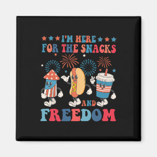 Hier für die Snacks und Freiheit 4. Juli Jungs G Magnet