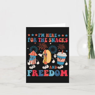 Hier für die Snacks und Freiheit 4. Juli Karte