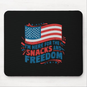 Hier für die Snacks und Freiheit Vintage 4. Juli Mousepad
