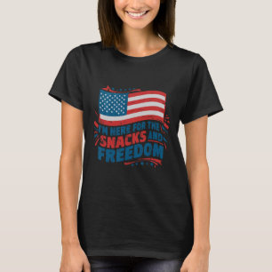 Hier für die Snacks und Freiheit Vintage 4. Juli T-Shirt