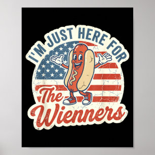 Hier für die Würstchen Hemd lustig patriotischer H Poster