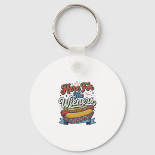 Hier Für Die Würstchen Vintage Hot Dog Shirt_1 Schlüsselanhänger
