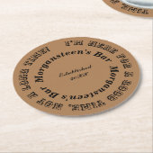 Hier für eine gute Zeit Bar oder Man Höhle Name Runder Pappuntersetzer (Angewinkelt)