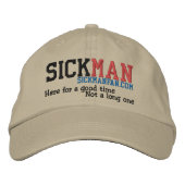 HIER FÜR EINE GUTE ZEIT BESTICKTE BASEBALLKAPPE (Vorderseite)