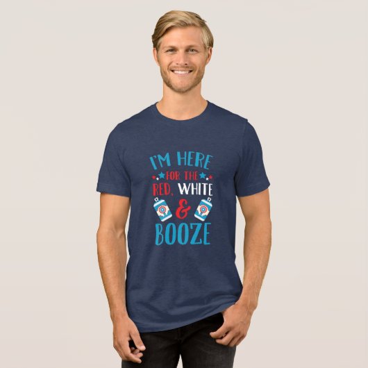 Hier für Red White und Booze Funny Patriotic Tri-Blend Shirt (Vorderseite voll)