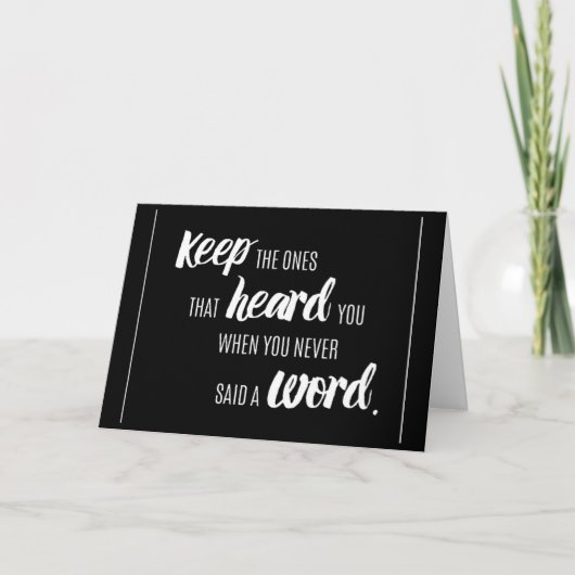 HIER FÜR "SIE", WENN SIE MICH JE BRAUCHEN KARTE (Vorderseite)