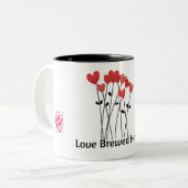 Hier gebraute Liebe Kaffeetasse | Romantisches Her (Vorderseite Links)