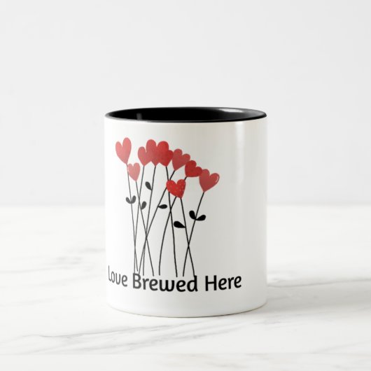 Hier gebraute Liebe Kaffeetasse | Romantisches Her (Mittel)