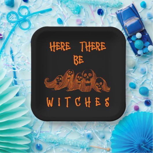 Hier gibt es Hexenpapiertafel Pappteller (Party)