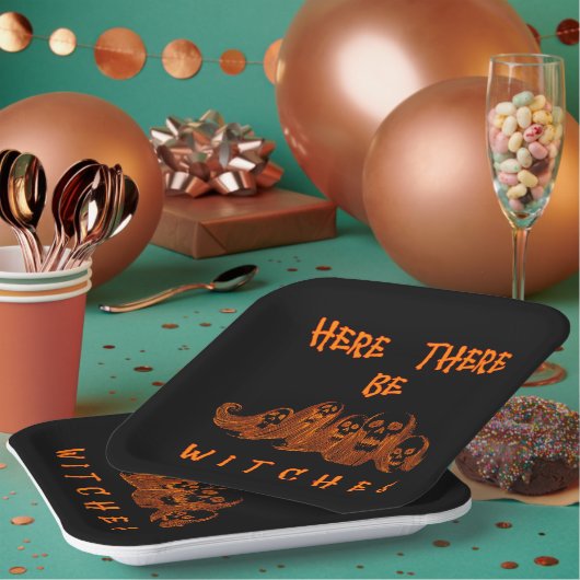 Hier gibt es Hexenpapiertafel Pappteller (Multi)