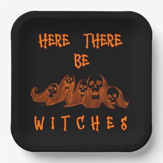 Hier gibt es Hexenpapiertafel Pappteller (Vorderseite)