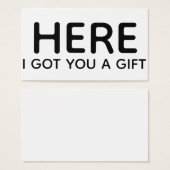 "Hier habe ich dir ein Geschenk Got" Funny Gift Ta (Vorne & Hinten)