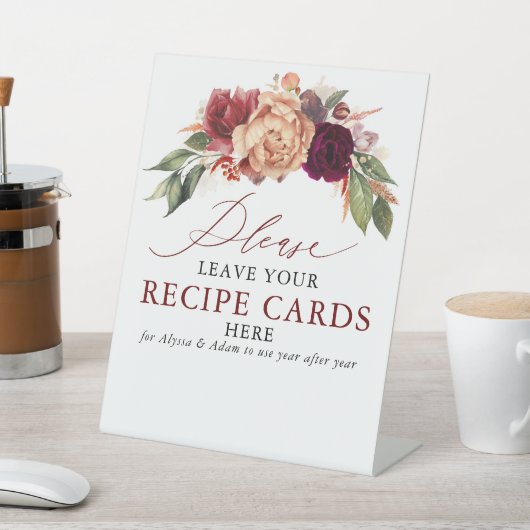 Hier Herbst Brautparty Ihre Rezeptionskarten verla Sockelschild (In SItu)