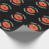 Hier heute Gone Tomato Funny Veggie Pun Dark BG Geschenkpapier (Ecke)