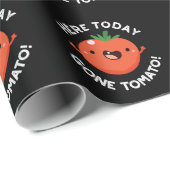 Hier heute Gone Tomato Funny Veggie Pun Dark BG Geschenkpapier (Rolleneckpunkt)