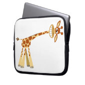 Hier, hier, hier! Cartoon-Giraffe Laptop-Sieb! Laptopschutzhülle (Vorderseite Links)