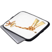 Hier, hier, hier! Cartoon-Giraffe Laptop-Sieb! Laptopschutzhülle (Vorne Knopf)