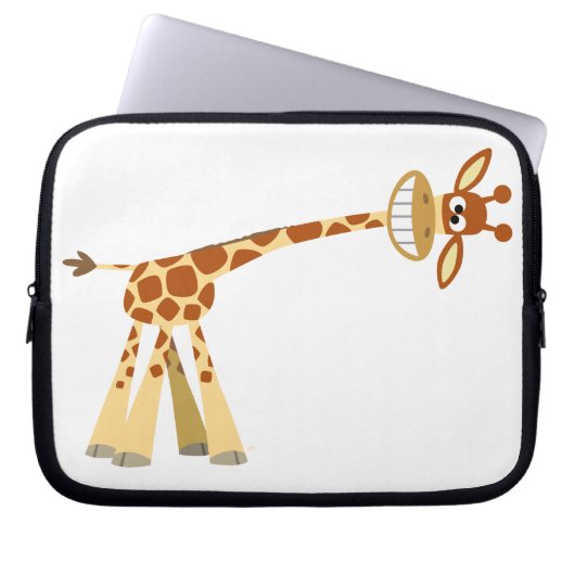 Hier, hier, hier! Cartoon-Giraffe Laptop-Sieb! Laptopschutzhülle (Vorderseite)
