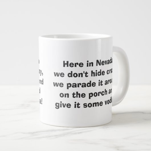 Hier in Nevada Jumbo-Tasse (Vorderseite Rechts)