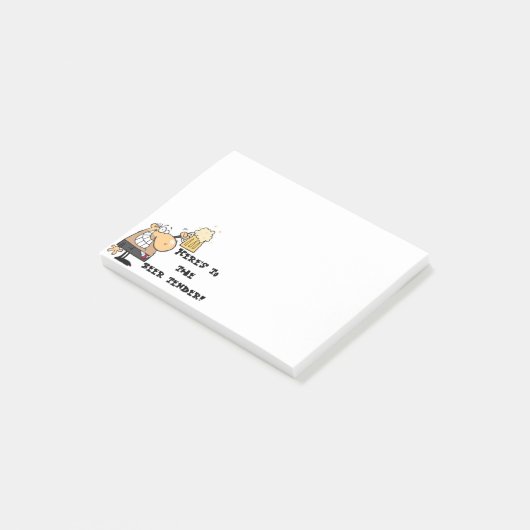 "Hier ist das Bier!" Post-it Klebezettel (angewinkelt)