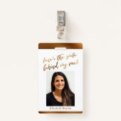 Hier ist das Lächeln hinter meinen Maske Cursive I Ausweis (Vorderseite mit Klammer)