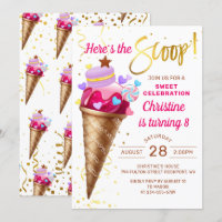 Hier ist das Scoop Pink Gold Ice Cream Birthday