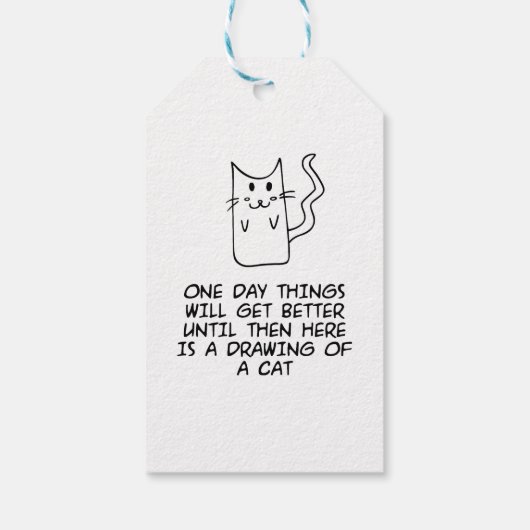 Hier ist das zeichn einer Katze Geschenkanhänger (Rückseite)