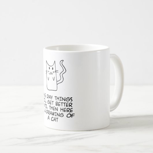 Hier ist das zeichn einer Katze Kaffeetasse (VorderseiteRechts)