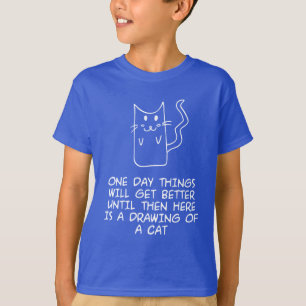 Hier ist das zeichn einer Katze T-Shirt