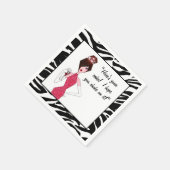 "Hier ist dein Kuchen! Ich hoffe, du würdest daran Serviette (Ecke)