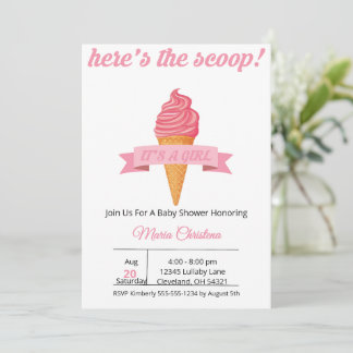 Hier ist der Clou – Es ist ein Mädchen-Baby-Party Einladung