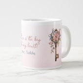 Hier ist der Schlüssel zu meinem Herzen pink Jumbo-Tasse (Vorderseite Rechts)