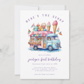 Hier ist der Schotteneis-Creme-Kone-Kind Geburtsta Einladung (Vorderseite)