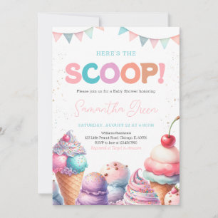 Hier ist der Scoop Es ist eine Girl Baby Dusche Einladung