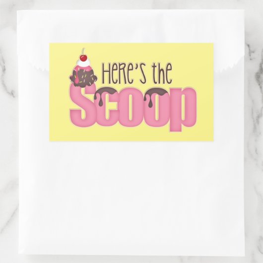 Hier ist der Scoop Ice Aufkleber (Tasche)