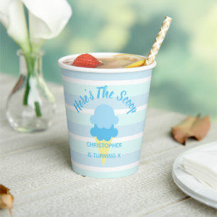 Hier ist der Scoop Ice Cream Summer Boy zum Geburt Pappbecher