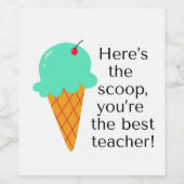 Hier ist der Trottel, du bist der beste Lehrer! Weinetikett (Einzelnes Label)