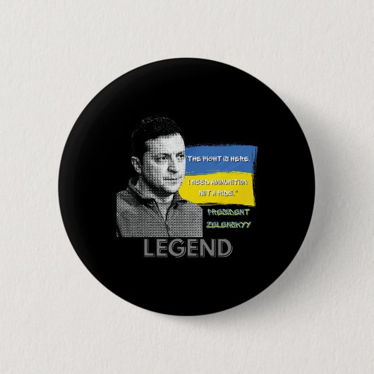 Hier ist der ukrainische Präsident Zelensky im Kam Button (Vorderseite)