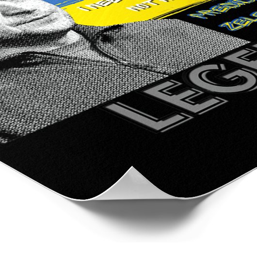 Hier ist der ukrainische Präsident Zelensky im Kam Poster (Ecke)