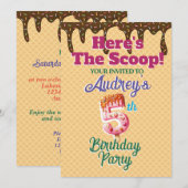 Hier ist der Waffelkone Einladung (Vorne/Hinten)