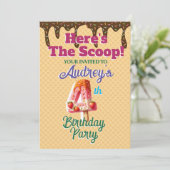 Hier ist der Waffelkone Einladung (Stehend Vorderseite)