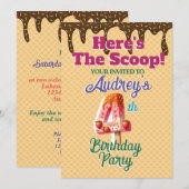 Hier ist der Waffelkone Einladung (Vorne/Hinten)