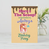 Hier ist der Waffelkone Einladung (Stehend Vorderseite)