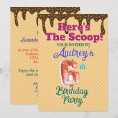 Hier ist der Waffelkone Einladung (Vorne/Hinten)