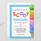 Hier ist die Einladung von Scoop Ice Cream Birthda (Vorne/Hinten)