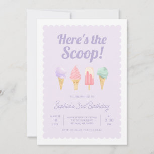 Hier ist die Einladung von Scoop Ice Cream Birthda