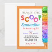 Hier ist die Einladung von Scoop Ice Cream Birthda (Vorne/Hinten)