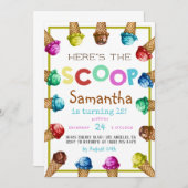 Hier ist die Einladung von Scoop Ice Cream Birthda (Vorne/Hinten)
