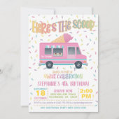 Hier ist die Einladung von Scoop Ice Cream Birthda (Vorderseite)